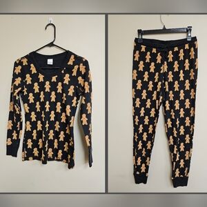 Hanna Andersson Women’s Gingerbread Man Holiday Winter Christmas Pajamas Size M